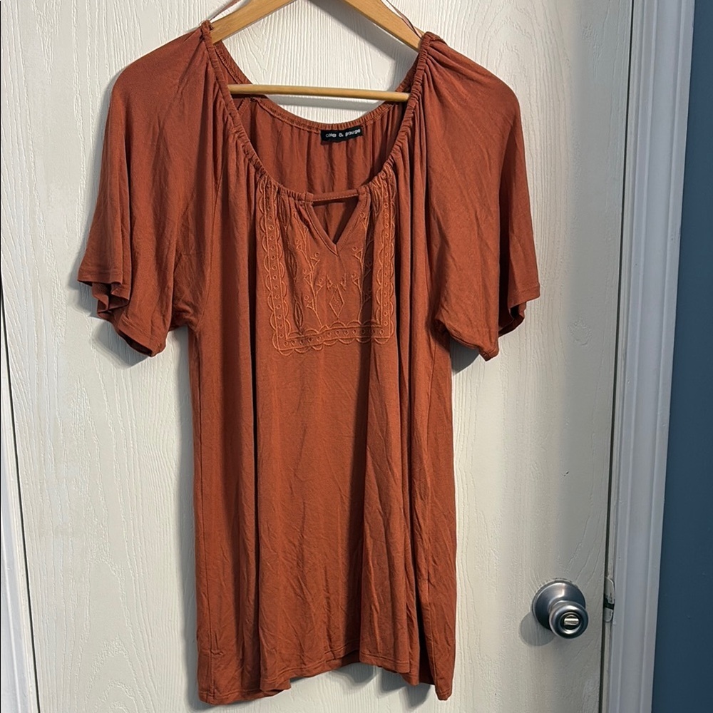 Cable & Gauge Rust Blouse